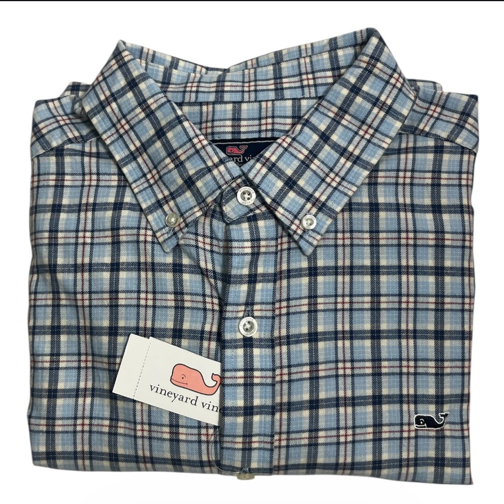 Vineyard Vines Classic Whale Shirt Men’s Large Plaid Button-Down